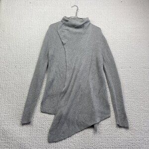 Banana Republic Cardigan Shawl Open Front Ribbed Knit Womens Sz Small Grey